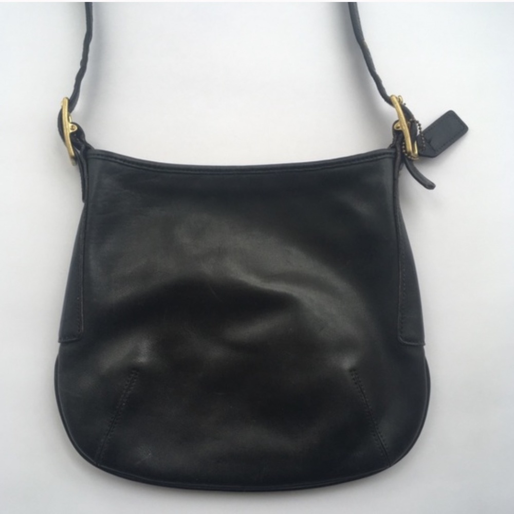 1999 Y2K Vintage Coach black leather crossbody bag preppy purse - Picture 6 of 6